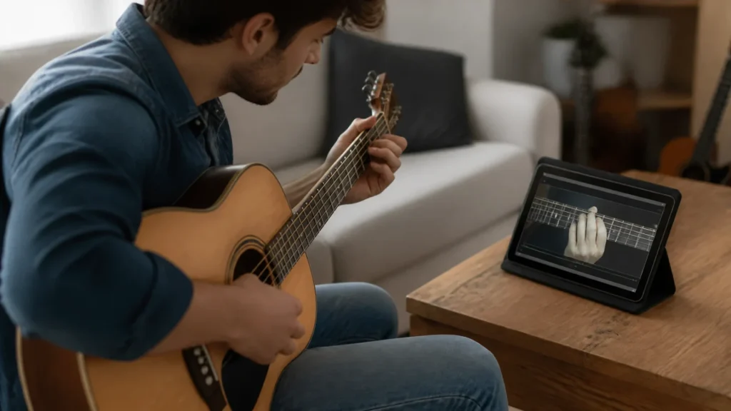 Meilleure application pour apprendre la guitare seul : comparatif et conseils